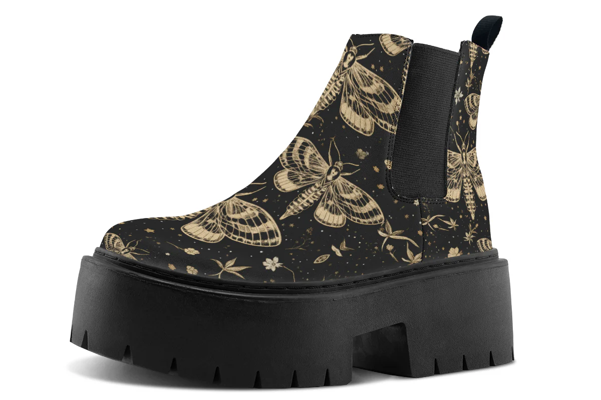 Moth Arcana Platform Chelsea Boots - Image 3
