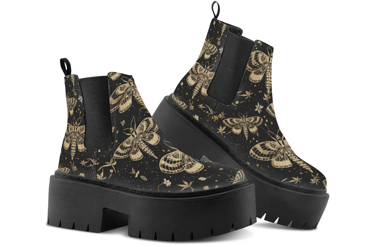 Moth Arcana Platform Chelsea Boots - Image 4