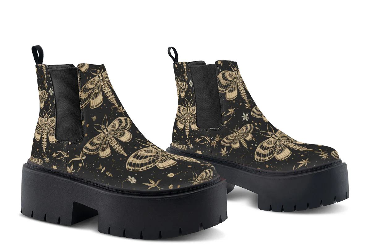 Moth Arcana Platform Chelsea Boots - Image 5