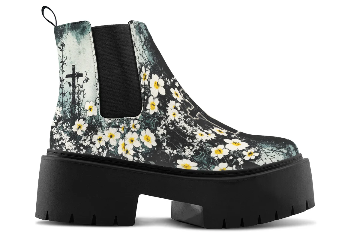 Mourning Petals Platform Chelsea Boots - Image 3