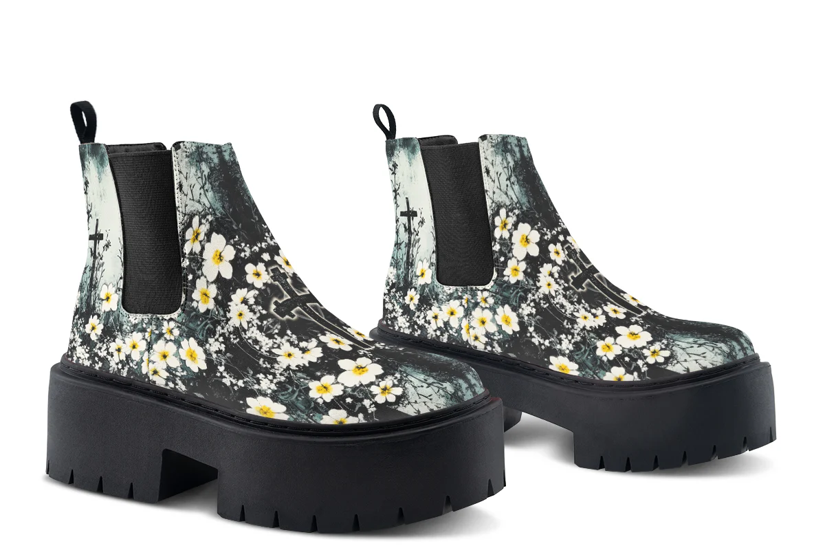 Mourning Petals Platform Chelsea Boots - Image 5