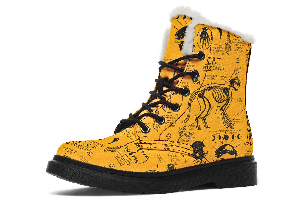Mustard Cat Study Winter Boots