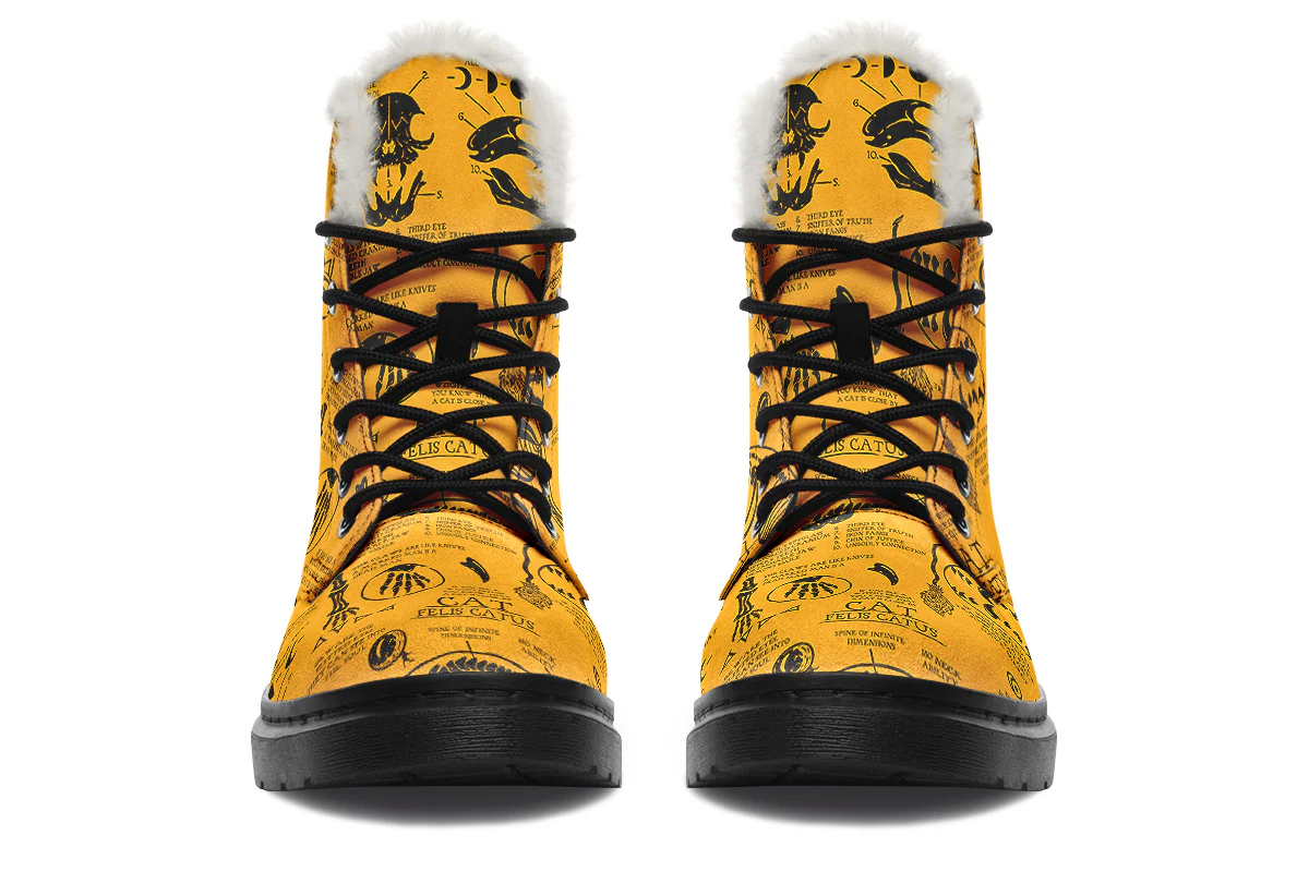 Mustard Cat Study Winter Boots - Image 3