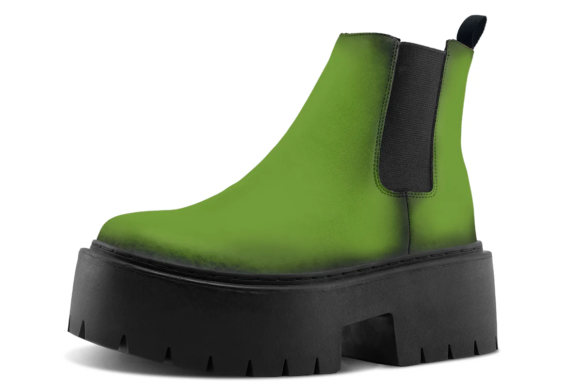 Mystic Moss Platform Chelsea Boots - Image 3