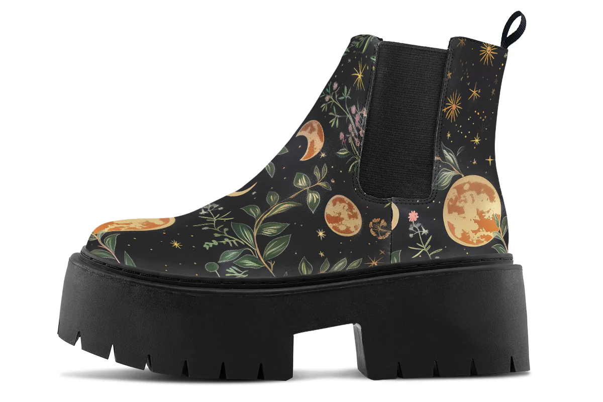 Night Blossom Platform Chelsea Boots