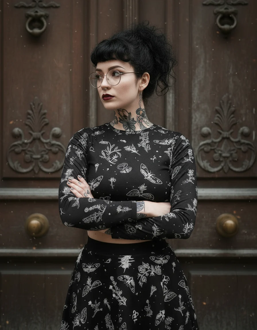Nightshade Long Sleeve Crop Top - Image 3