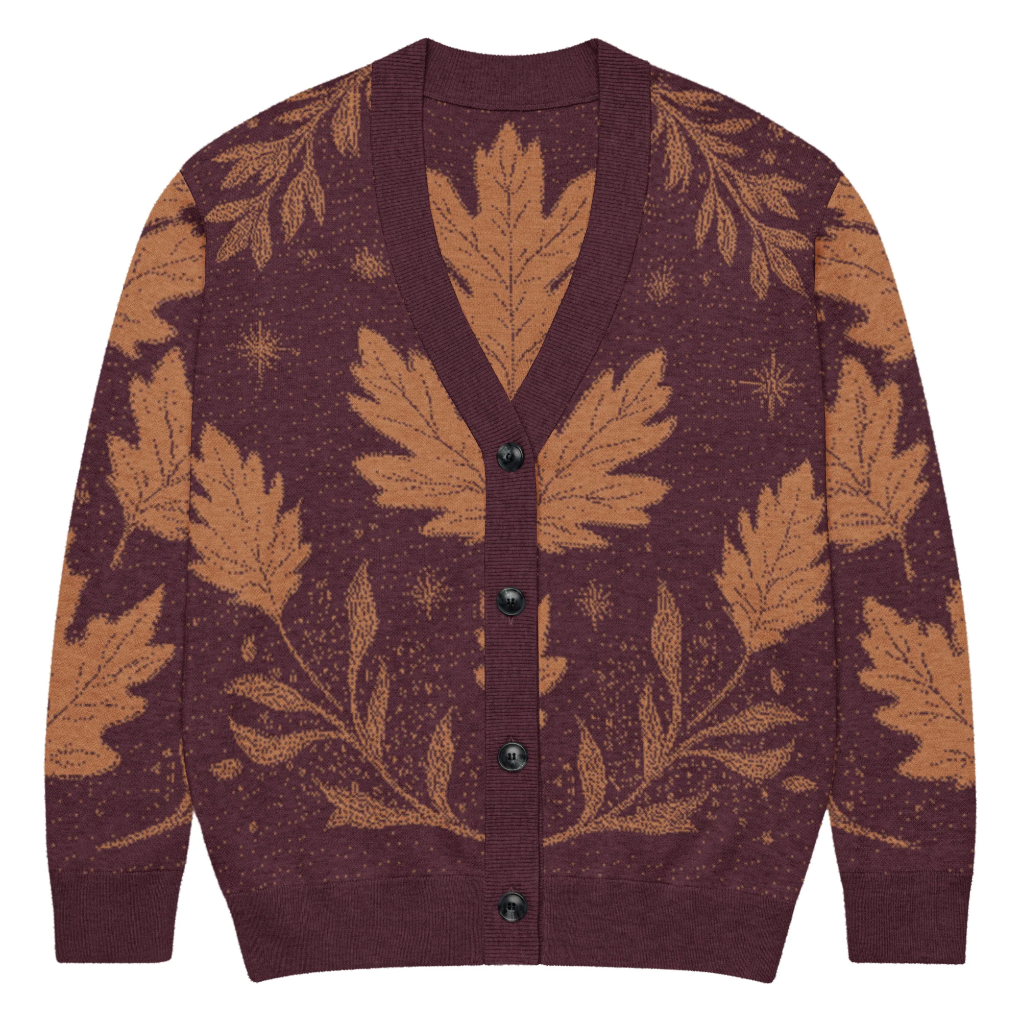 Oxblood Autumnalis Knitted Cardigan - Image 4