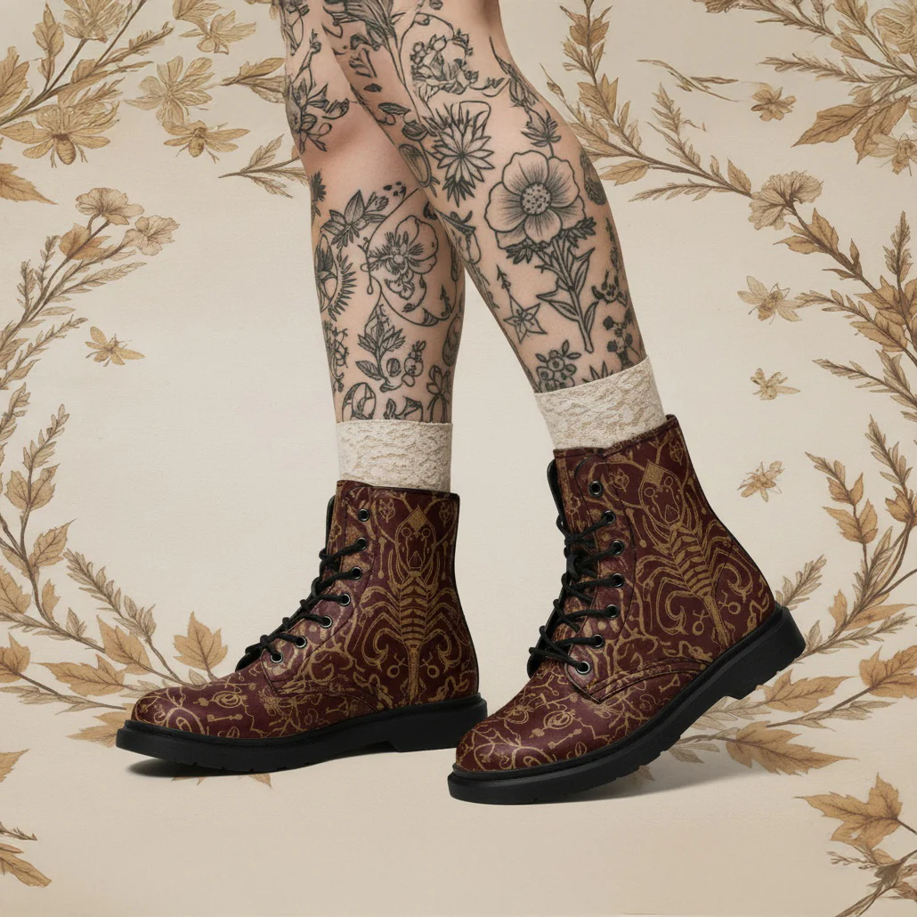 Oxblood Scorpion Sigil Boots - Image 3