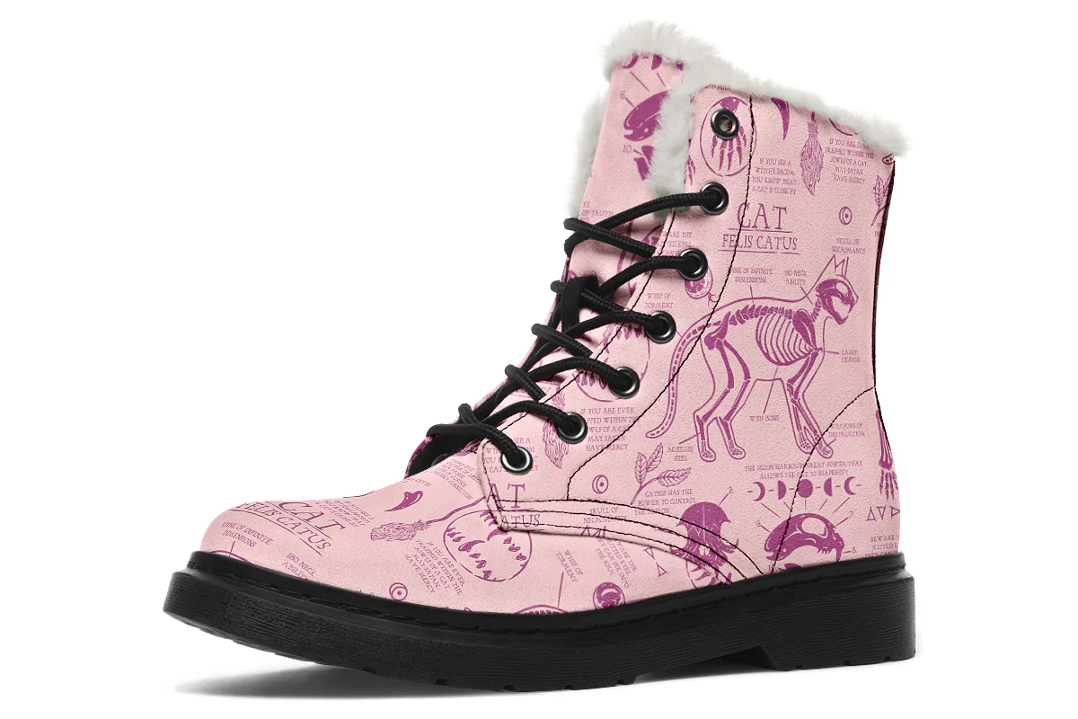 Pink Cat Study Winter Boots