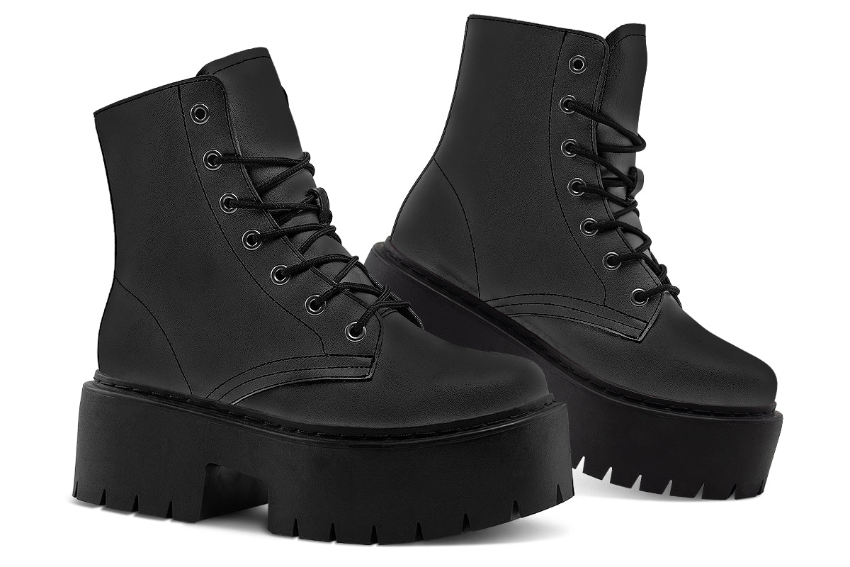 Pitch Black Platform Boots - Image 5