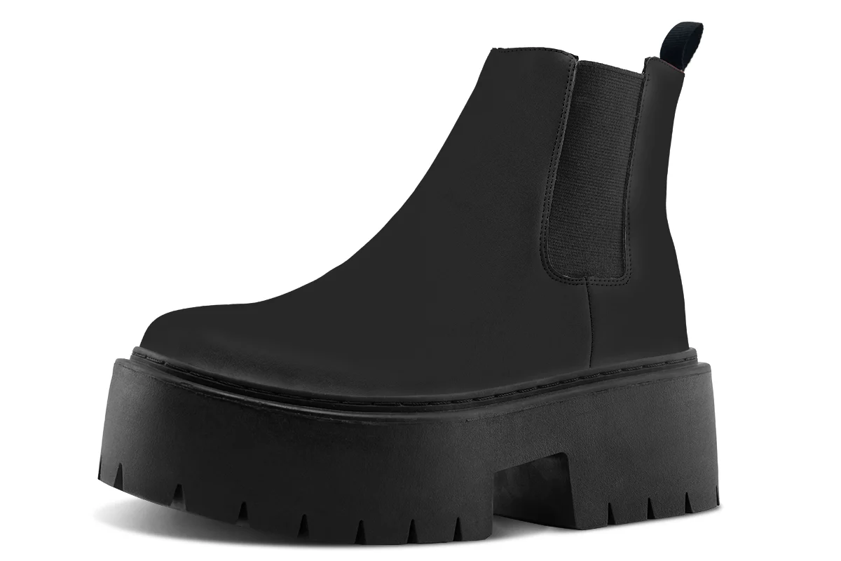 Pitch Black Platform Chelsea Boots - Image 3