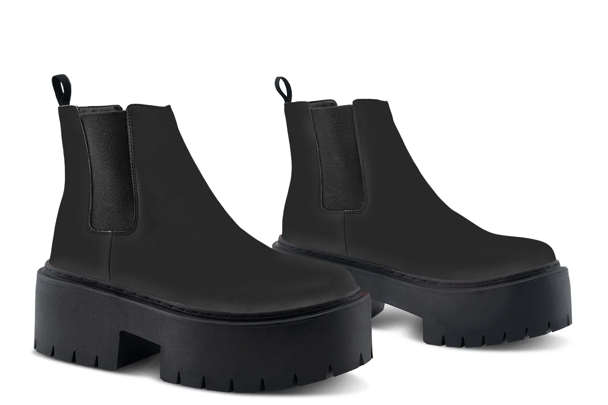 Pitch Black Platform Chelsea Boots - Image 5