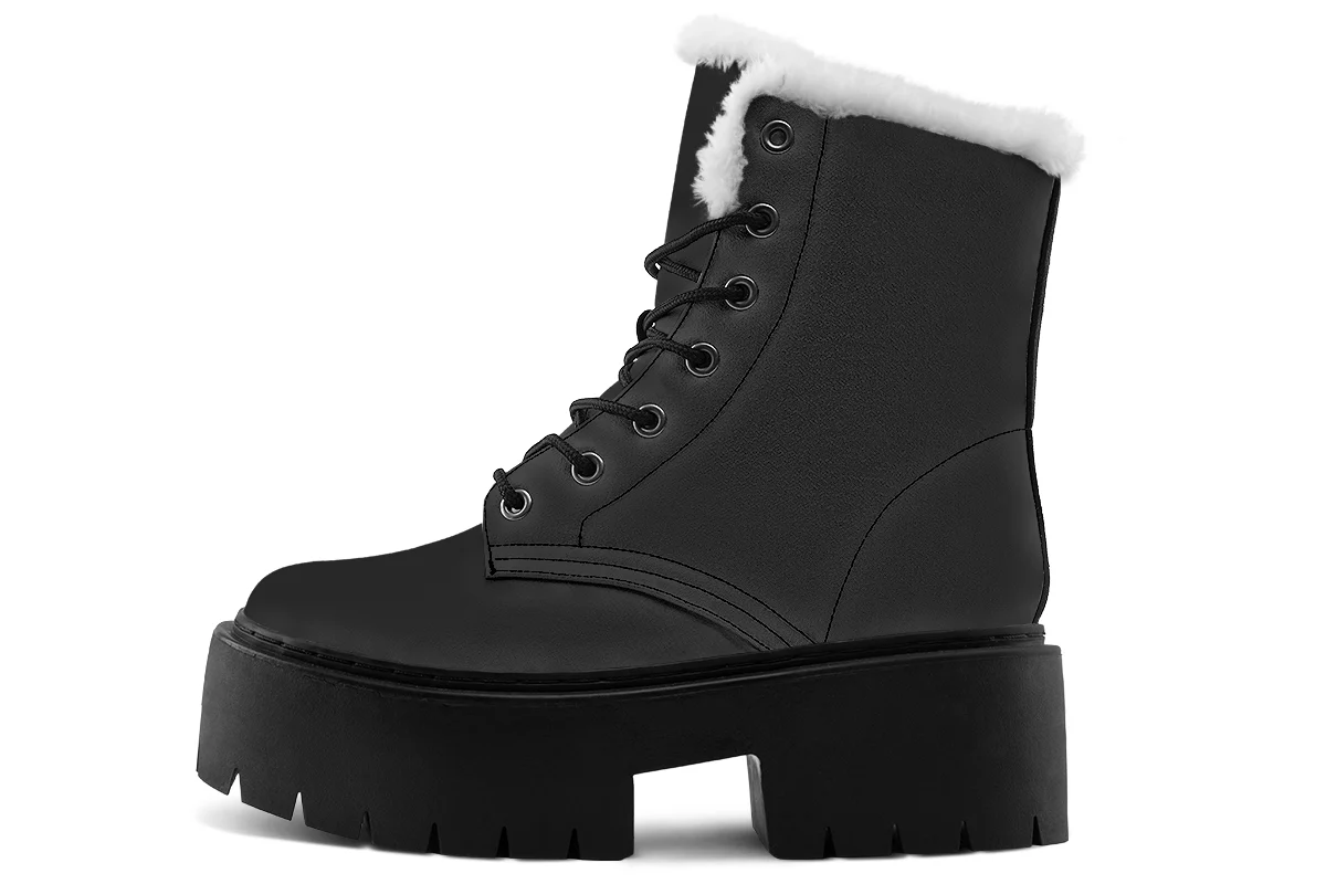 Pitch Black Platform Winter Boots