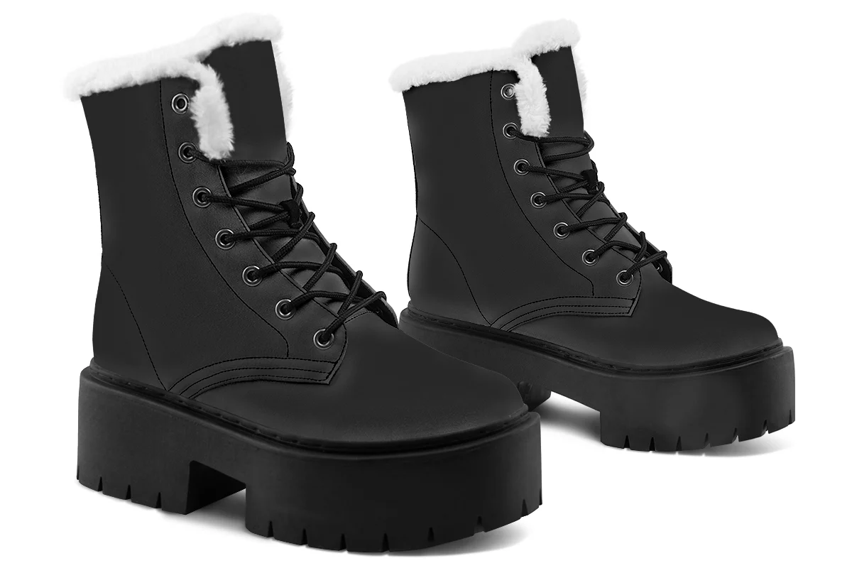Pitch Black Platform Winter Boots - Image 4