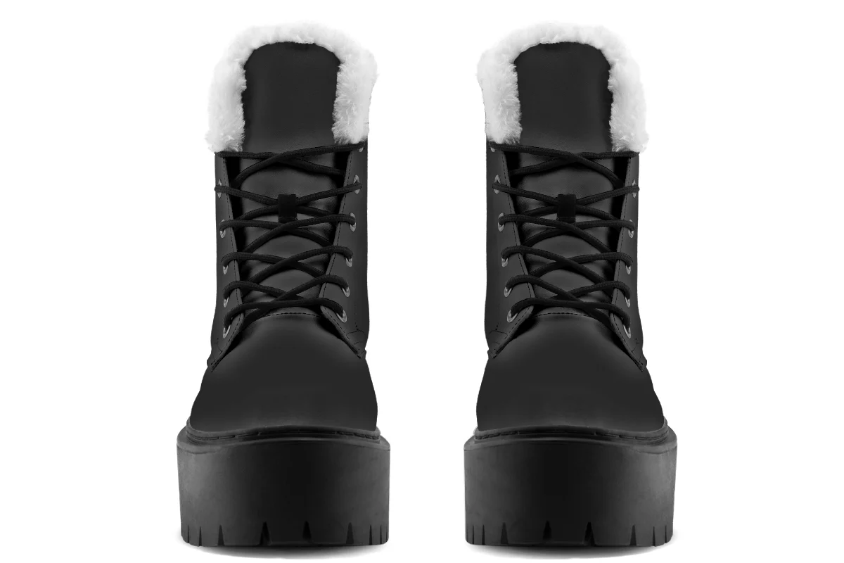 Pitch Black Platform Winter Boots - Image 7