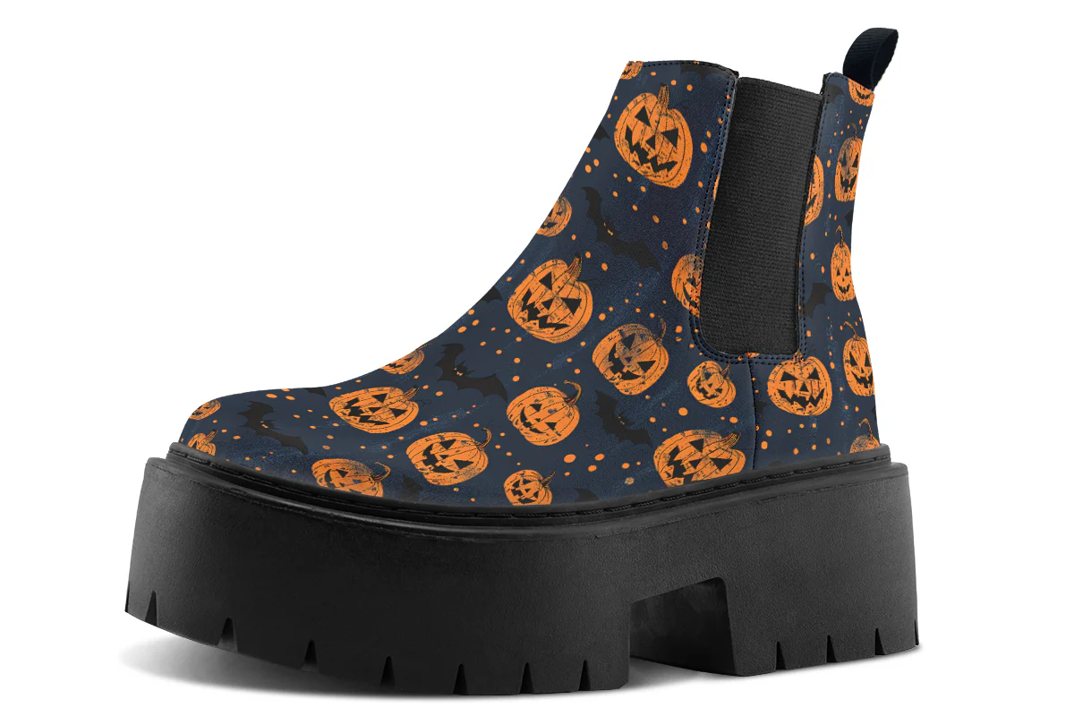 Pumpkin Party Platform Chelsea Boots - Image 3
