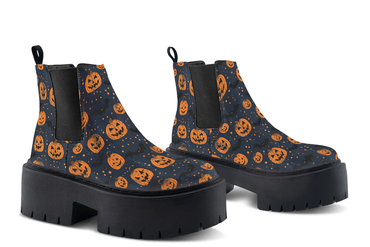 Pumpkin Party Platform Chelsea Boots - Image 5