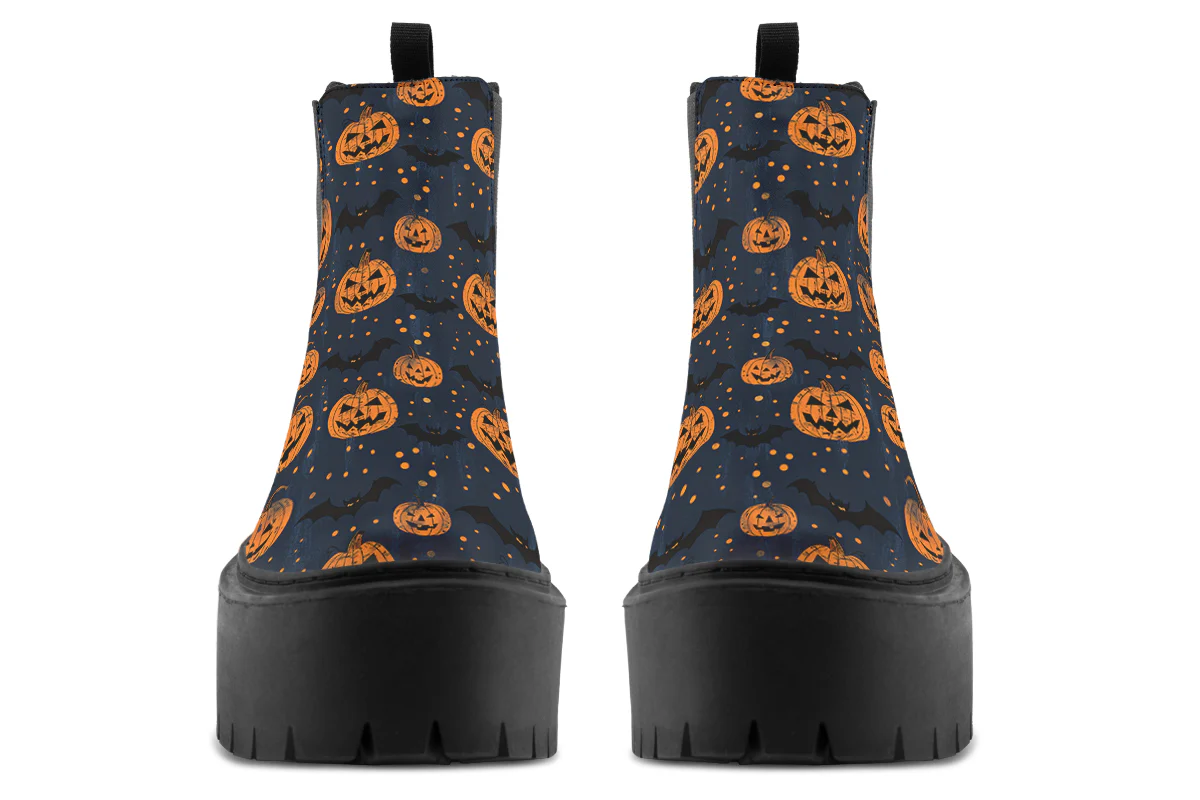 Pumpkin Party Platform Chelsea Boots - Image 7