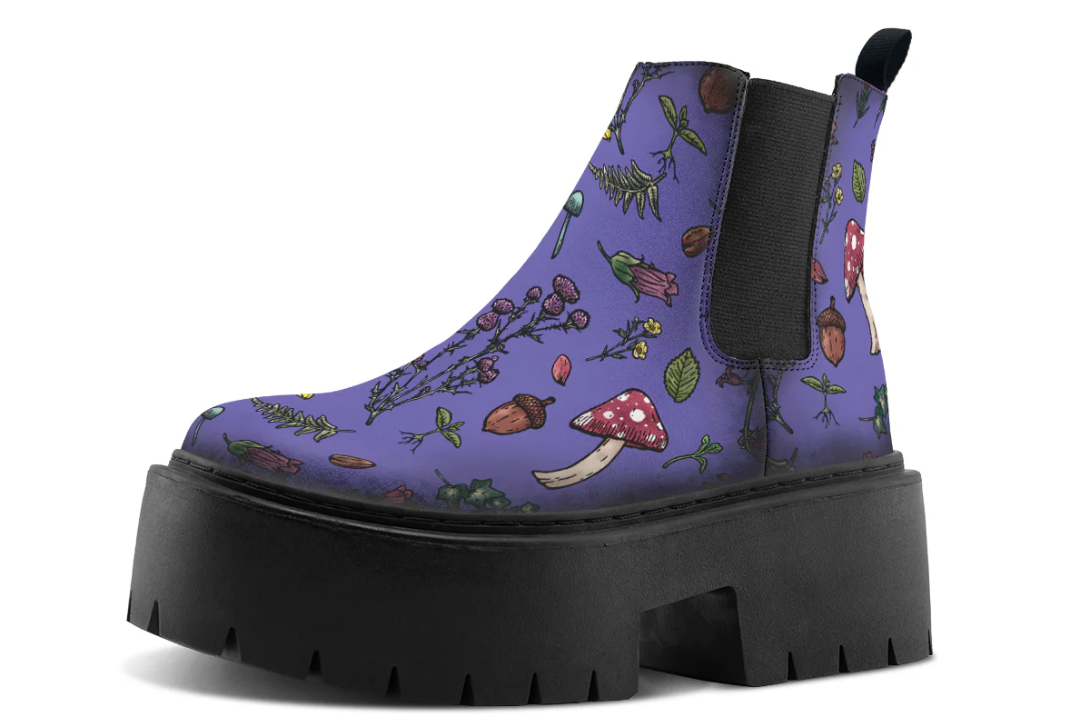 Purple Herbology Platform Chelsea Boots - Image 3