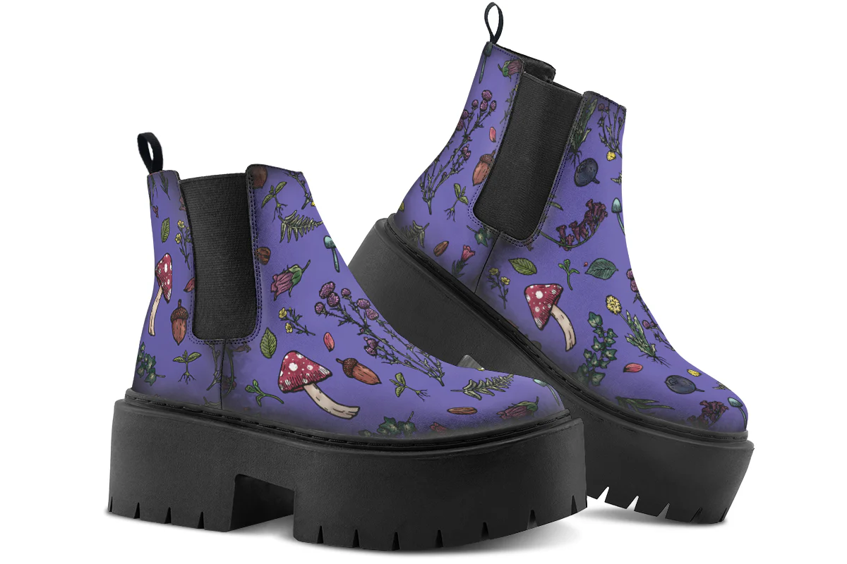 Purple Herbology Platform Chelsea Boots - Image 4
