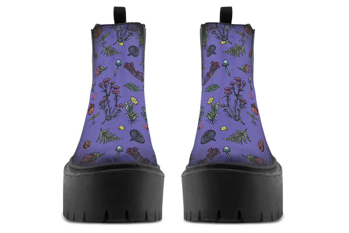 Purple Herbology Platform Chelsea Boots - Image 7