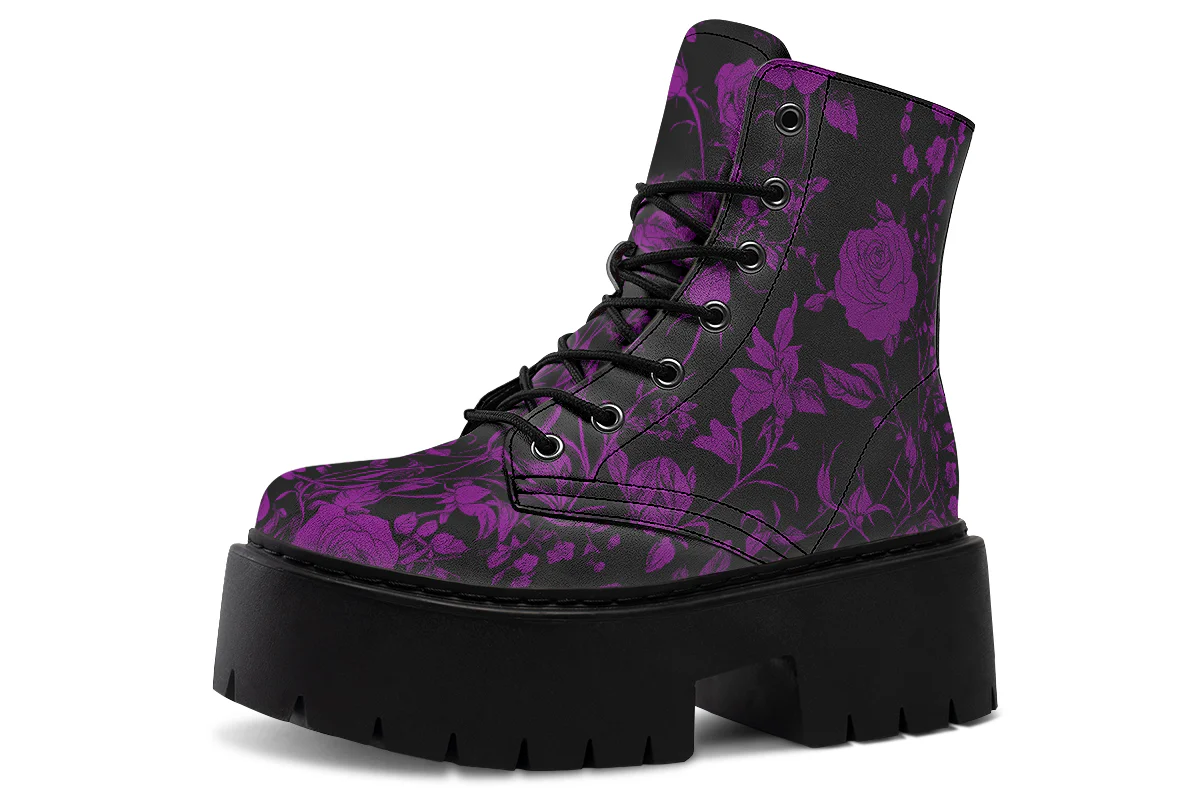 Purple Rose Romance Platform Boots - Image 2