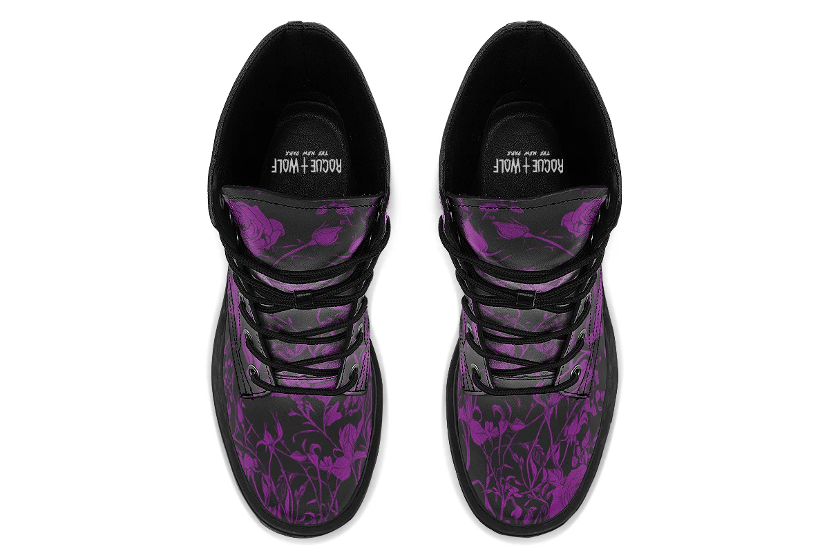 Purple Rose Romance Platform Boots - Image 8