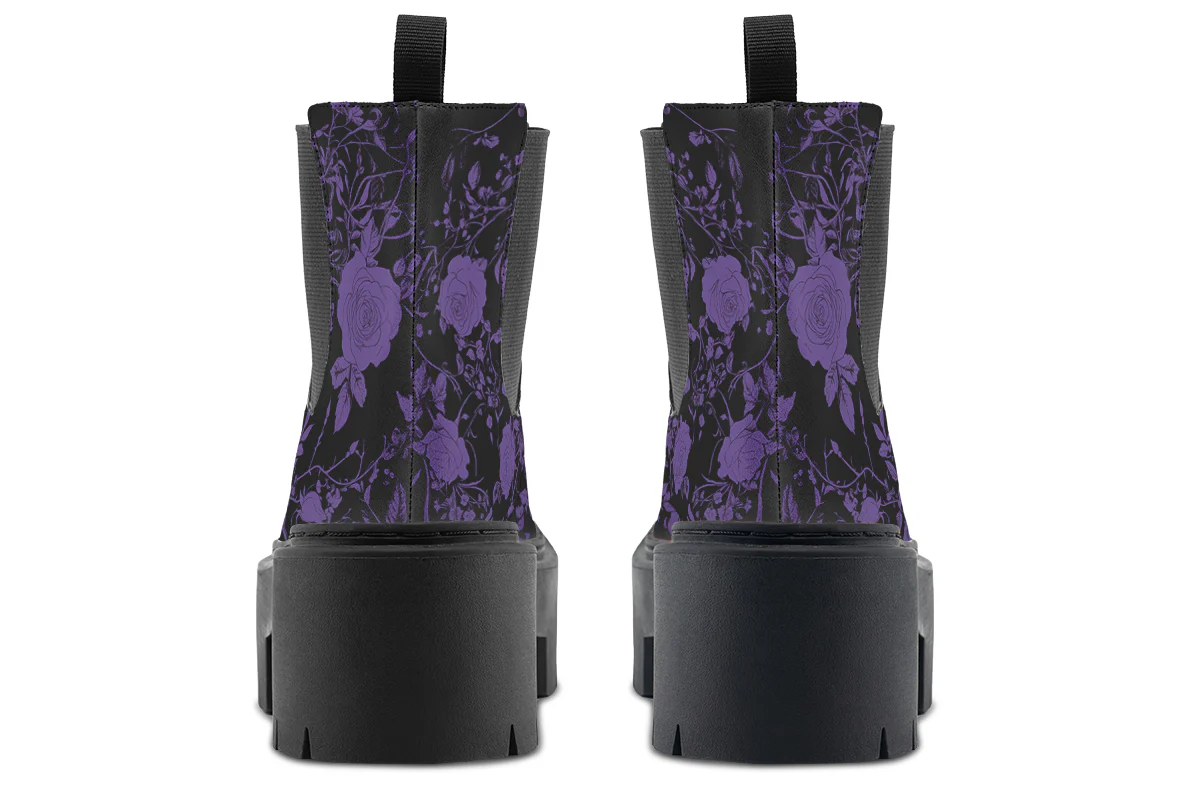 Purple Rose Romance Platform Chelsea Boots - Image 6