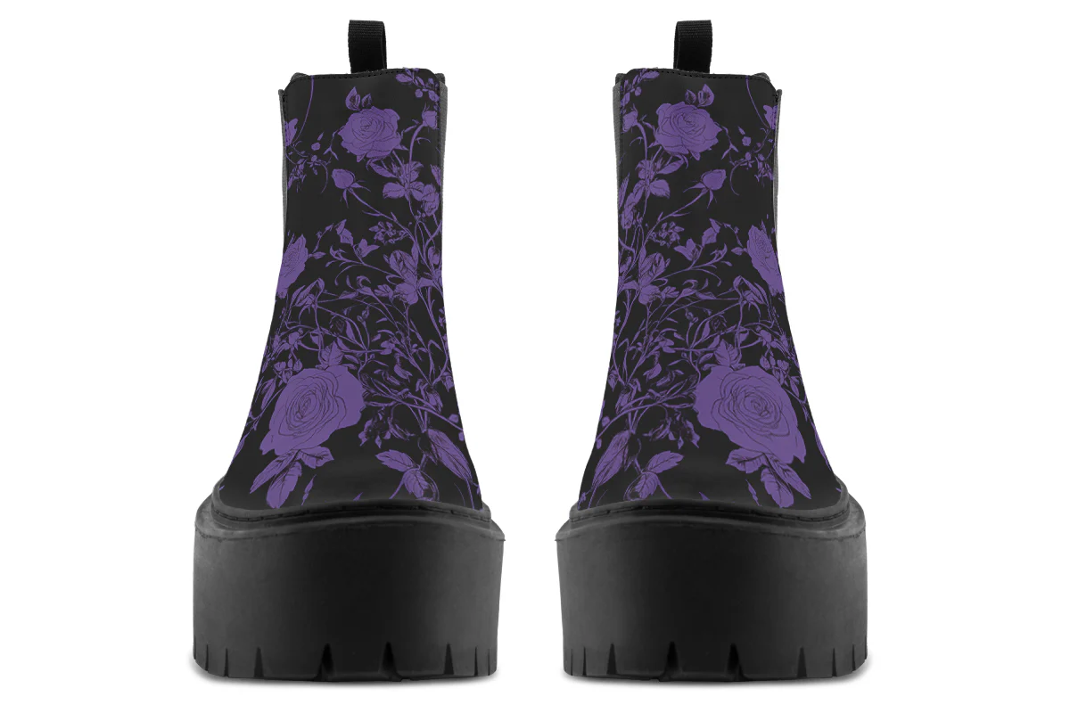 Purple Rose Romance Platform Chelsea Boots - Image 7