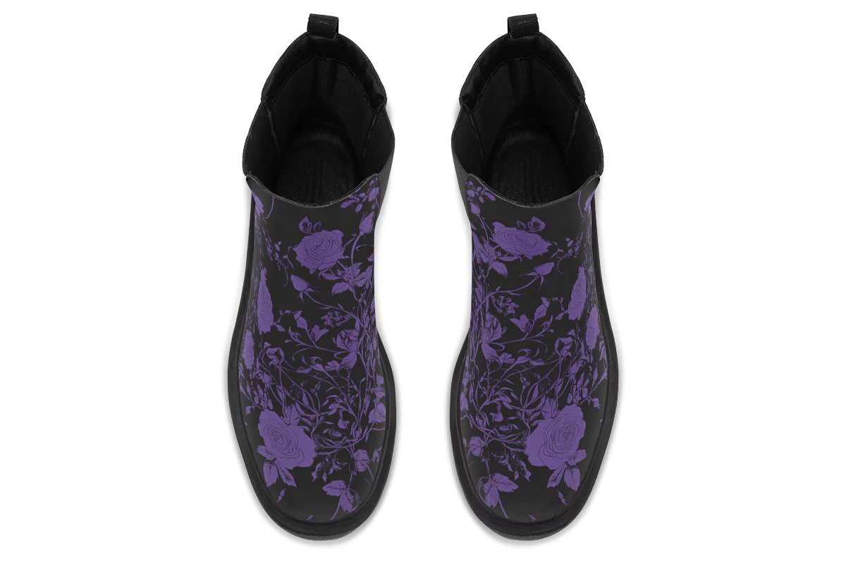 Purple Rose Romance Platform Chelsea Boots - Image 8