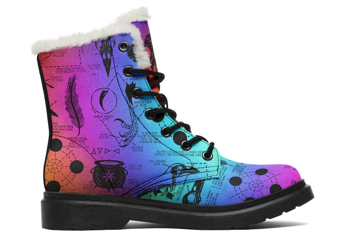Rainbow Raven Study Winter Boots - Image 2