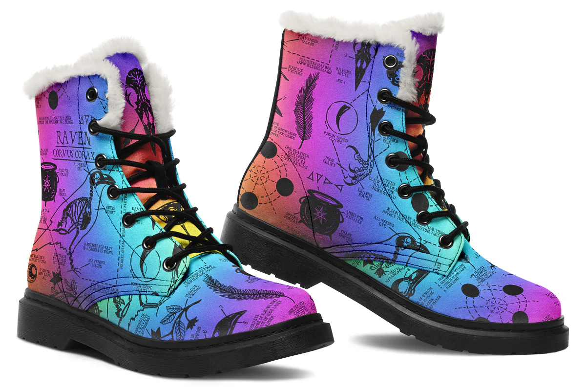 Rainbow Raven Study Winter Boots - Image 5