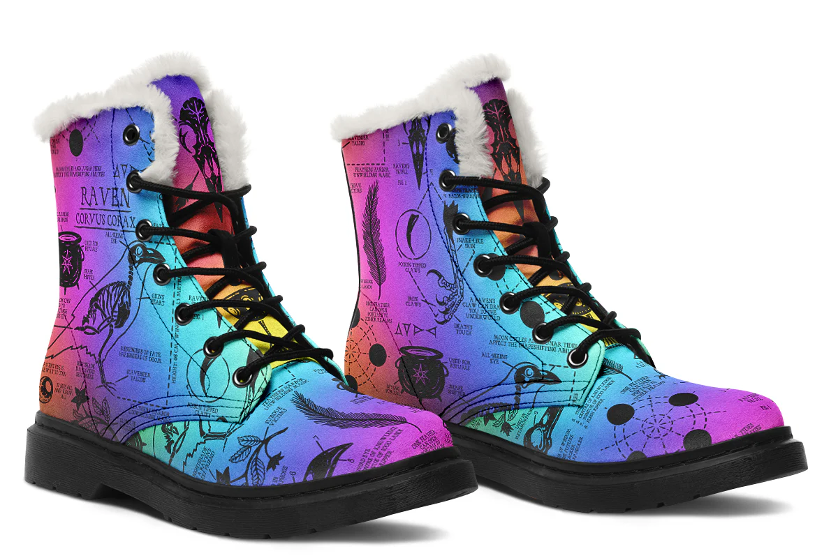 Rainbow Raven Study Winter Boots - Image 6