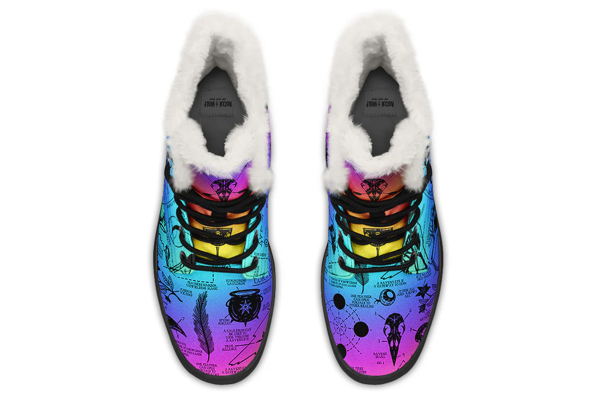 Rainbow Raven Study Winter Boots - Image 7