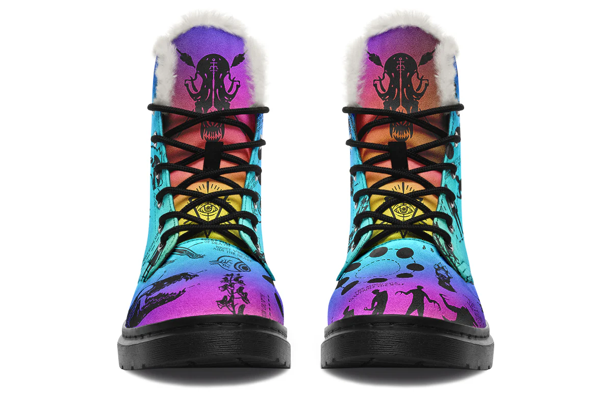 Rainbow Wolf Study Winter Boots - Image 3