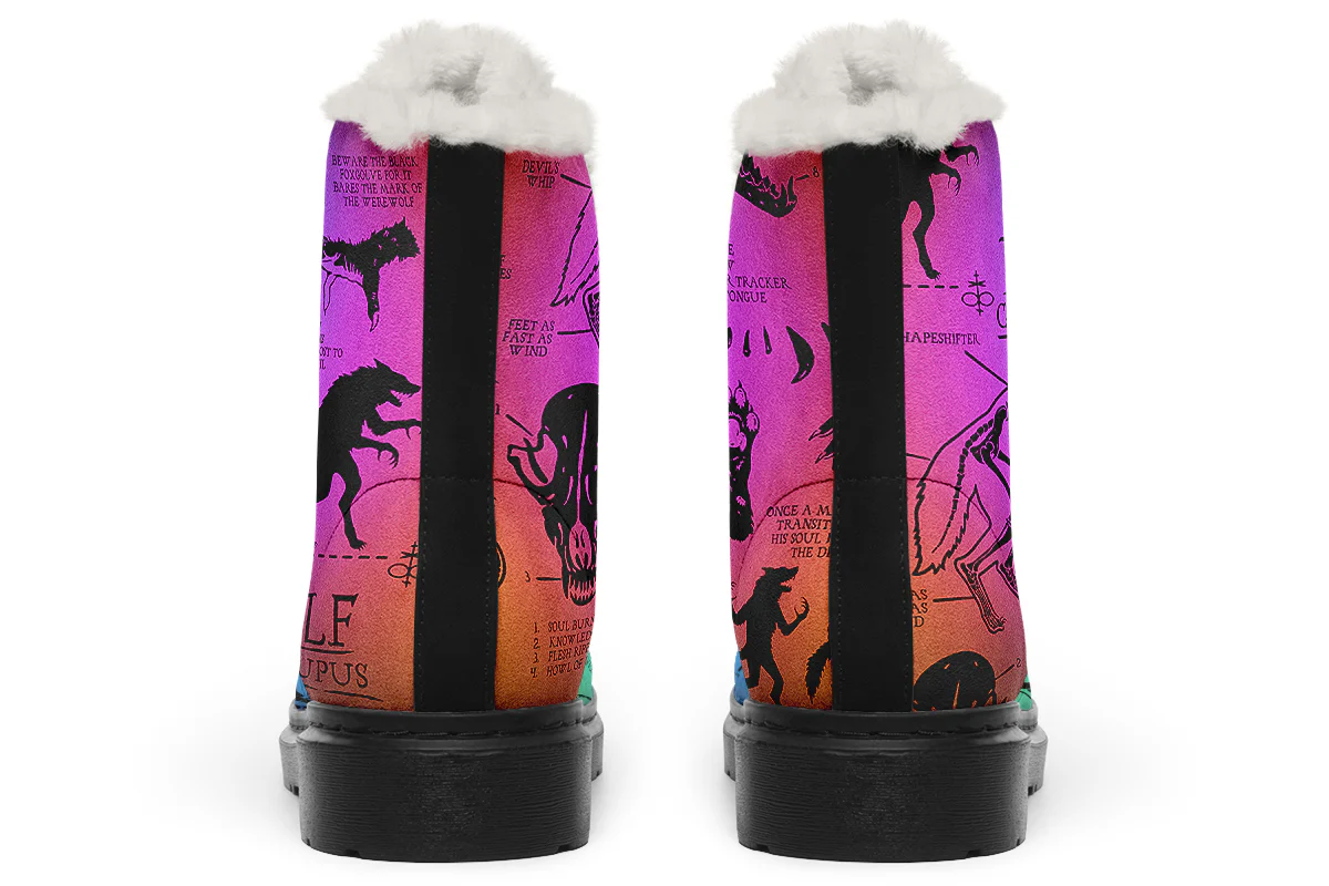 Rainbow Wolf Study Winter Boots - Image 4