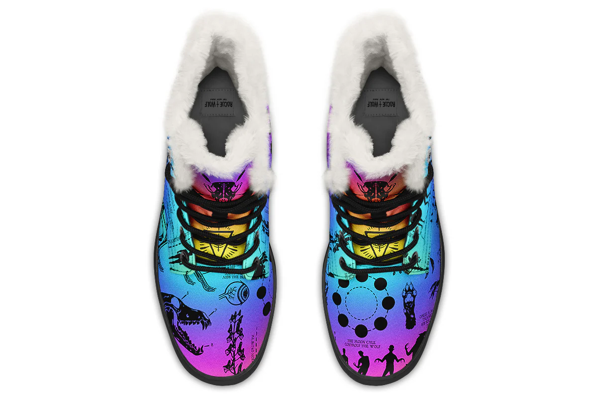 Rainbow Wolf Study Winter Boots - Image 7
