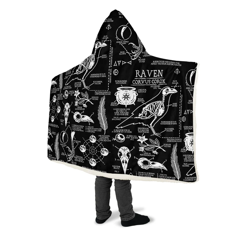 Raven Study Hooded Blanket - Image 10