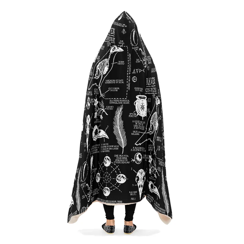 Raven Study Hooded Blanket - Image 3