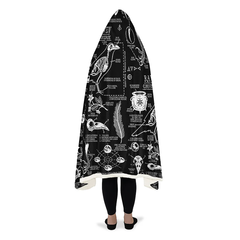 Raven Study Hooded Blanket - Image 8