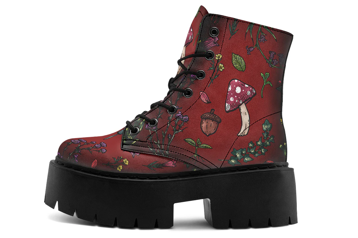 Red Herbology Platform Boots