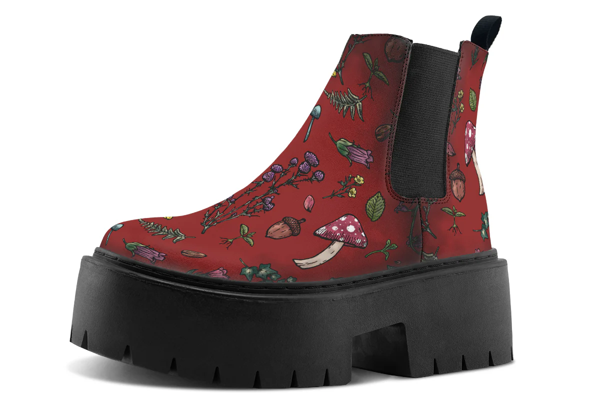 Red Herbology Platform Chelsea Boots - Image 3