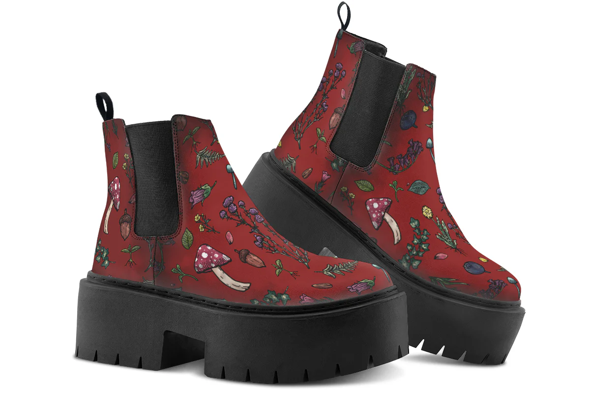 Red Herbology Platform Chelsea Boots - Image 4