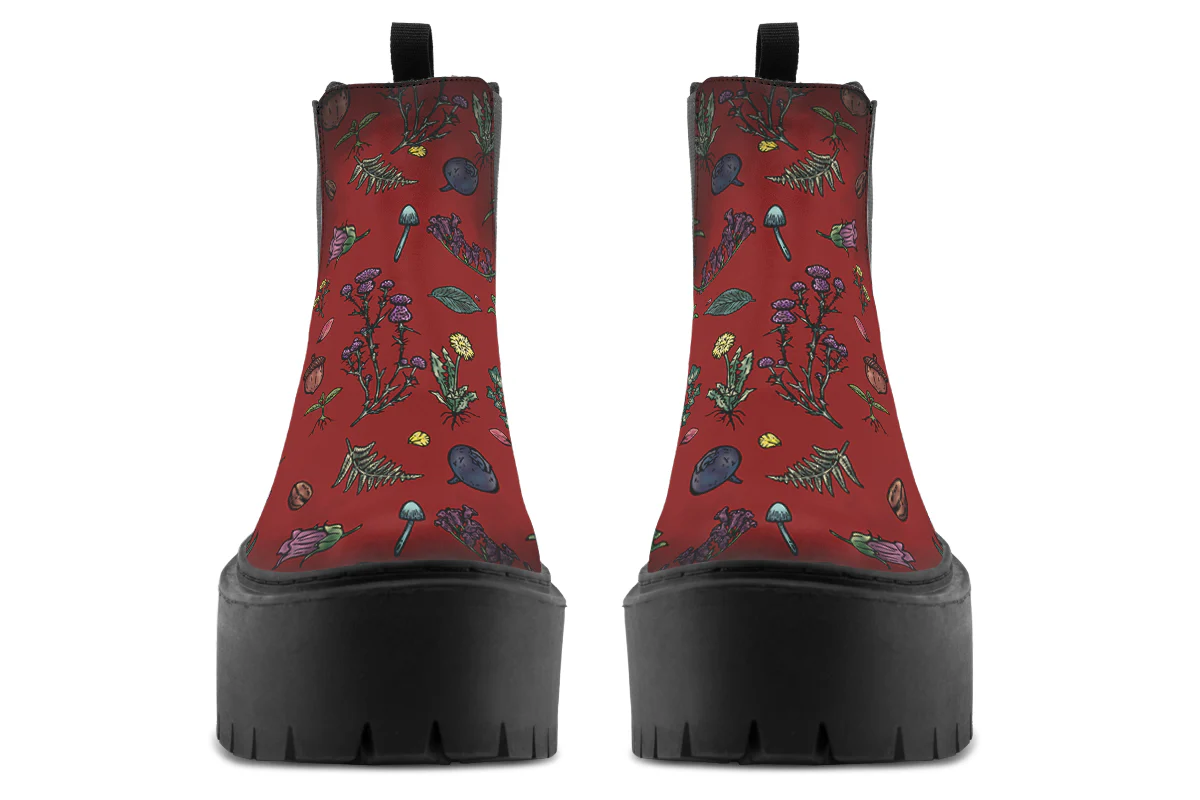 Red Herbology Platform Chelsea Boots - Image 7