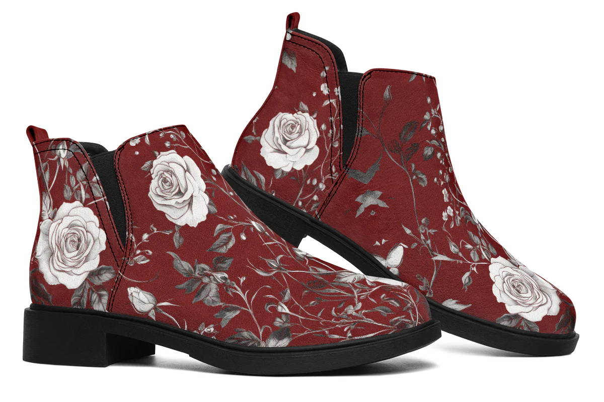 Red Rose Romance Chelsea Boots - Image 7