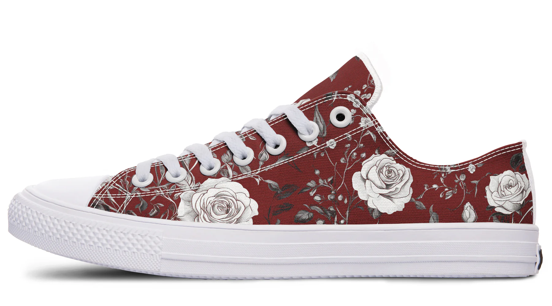 Red Rose Romance Low Tops - Image 10