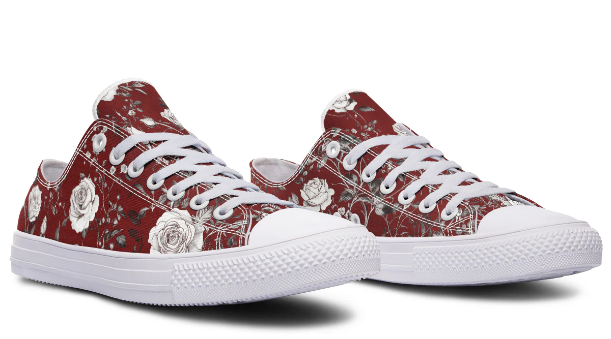 Red Rose Romance Low Tops - Image 13