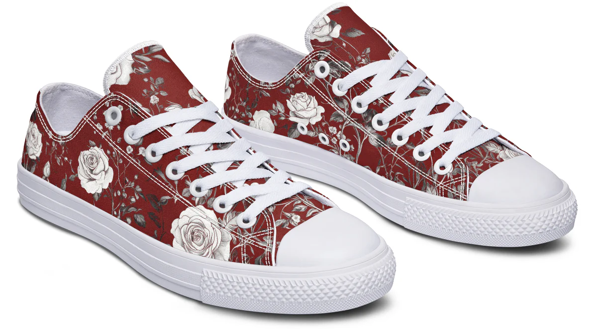 Red Rose Romance Low Tops - Image 14