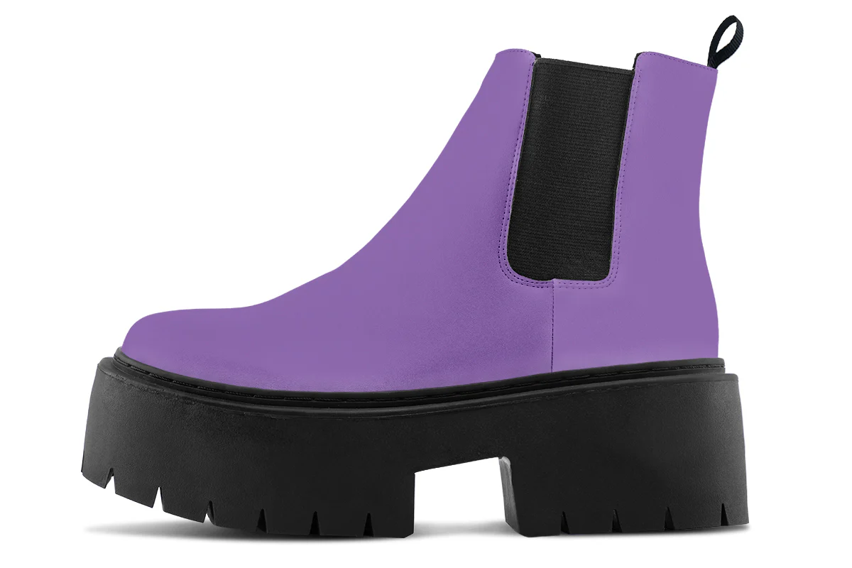 Retro Violet Platform Chelsea Boots