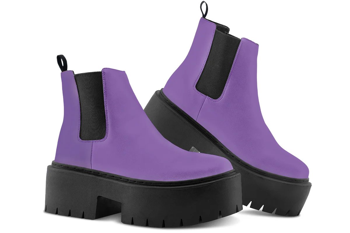 Retro Violet Platform Chelsea Boots - Image 4